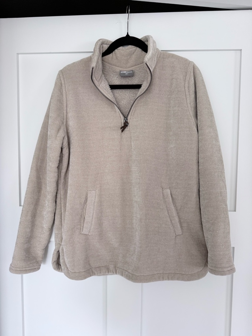 32 Degrees Women's Light Beige Quarter-Zip Fleece Pullover